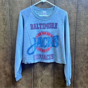 Vintage Jerzees Cropped Baltimore Skipjacks AHL Hockey Sweatshirt Sz L